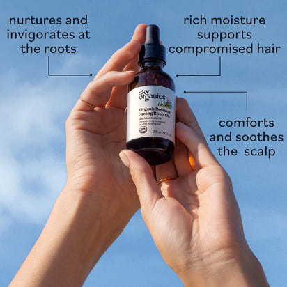 Sky Organics - Organic Rosemary Oil with Strong Roots - Hair Growth Serum with Macadamia Jojoba & Essential Oils for Scalp - Natural Beauty and Hair Care - 2 fl oz