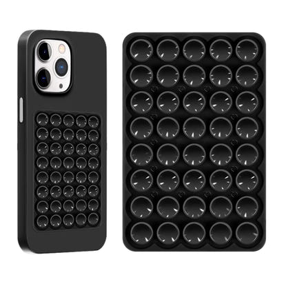 Silicone Sticky Phone Grip Adhesive Suction Cup Phone Case Mount Phone Grip with Strong Suction for Cellphone Non Slip Hands-Free Phone Accessories Holder for Selfies and VideosBlack